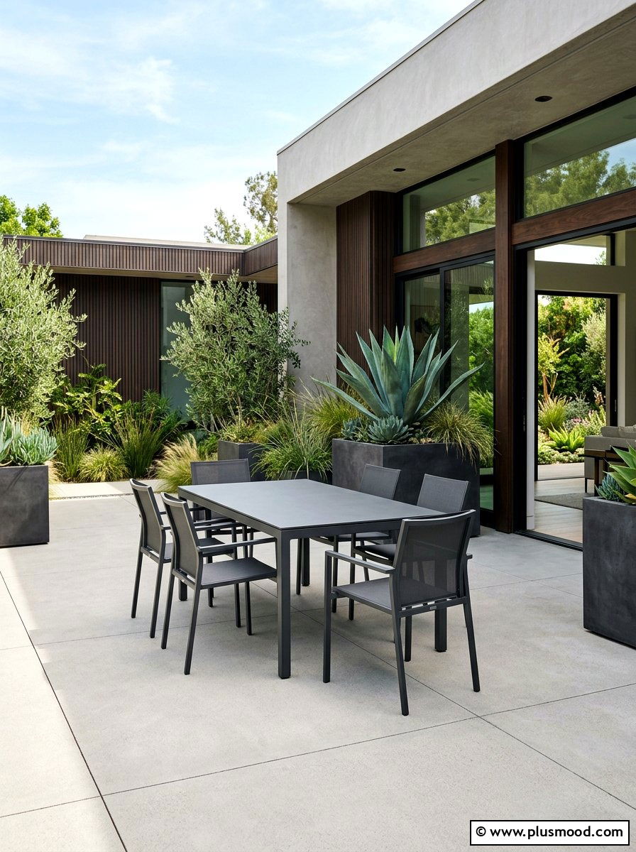 Modern Minimalist Patio Set - 25 summer outdoor dining ideas