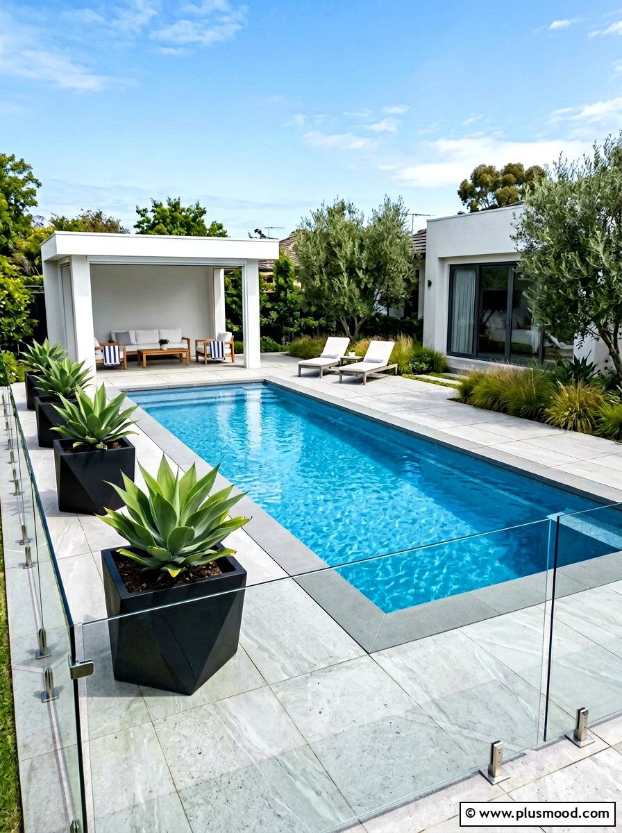 Modern Minimalist Pool - 25 summer pool landscaping ideas