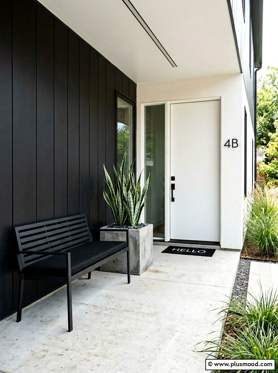 Modern Minimalist Small Porch - 25 summer narrow porch ideas