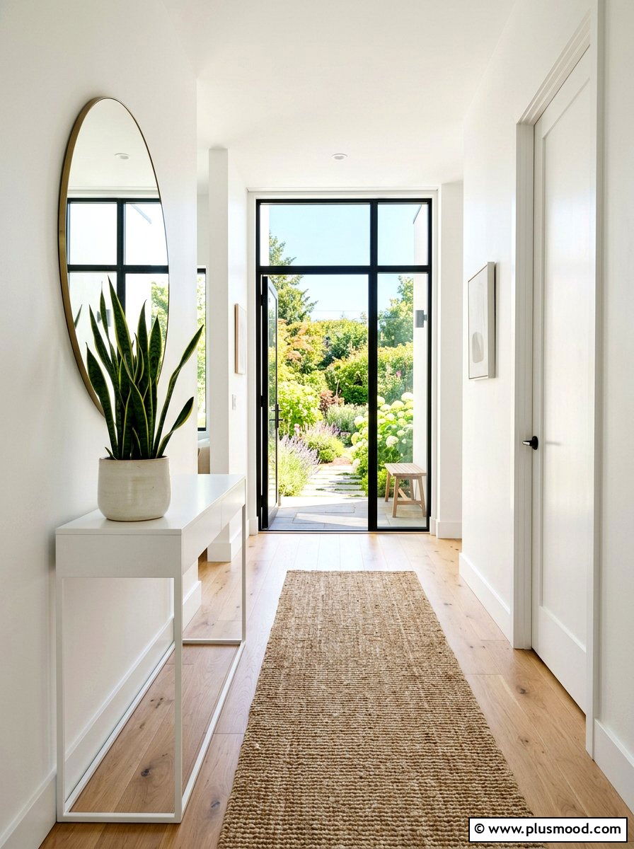 Modern Minimalist Summer Hallway - 25 summer seasonal entry decor ideas