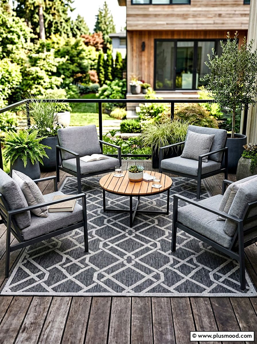Modern Outdoor Rug - 25 small backyard ideas modern style