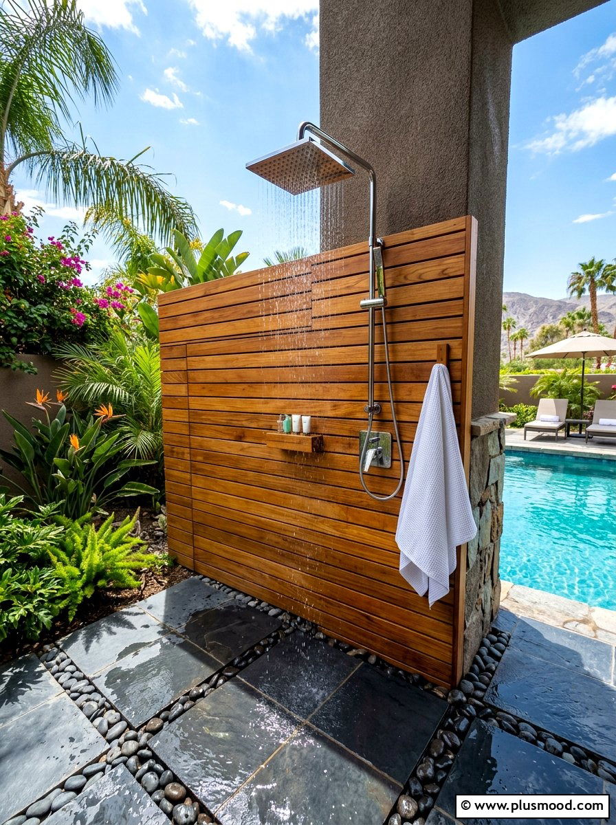 Modern Outdoor Shower - 25 summer backyard modern ideas