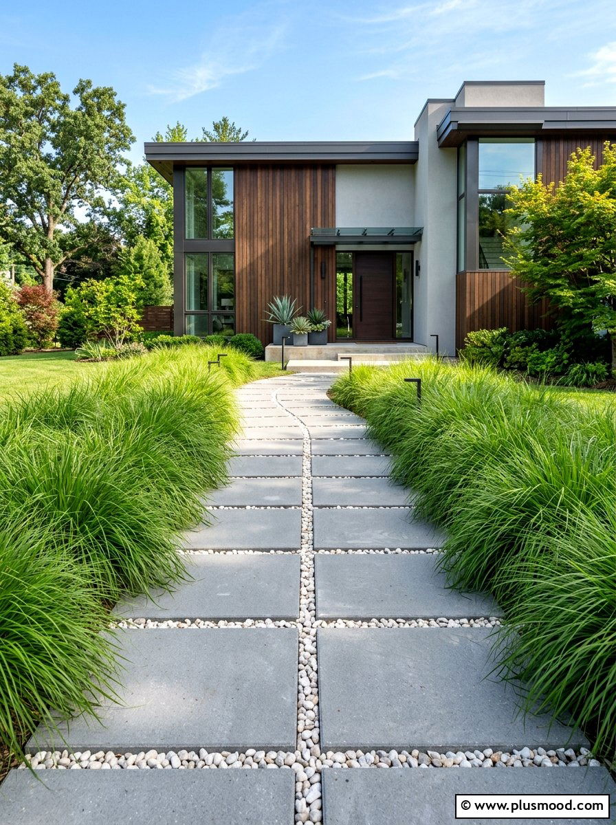 Modern Pathway - 25 summer front yard landscaping ideas