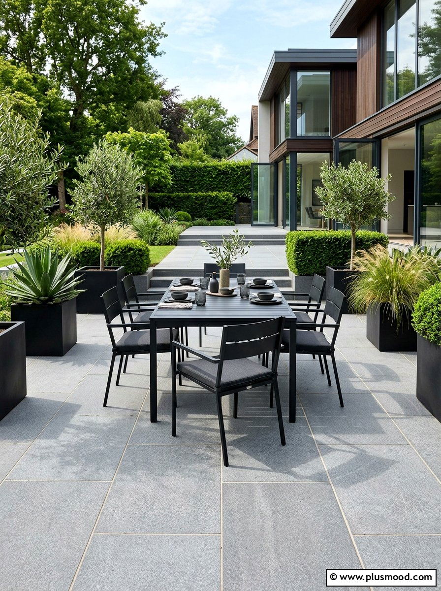 Modern Paver Dining Area - 25 small backyard ideas with dining area