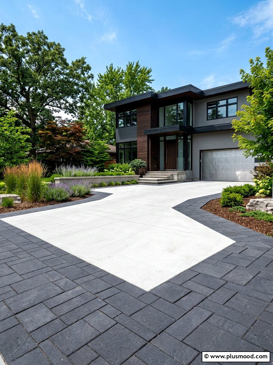 Modern Paver Driveway Edging - 25 summer driveway landscaping ideas