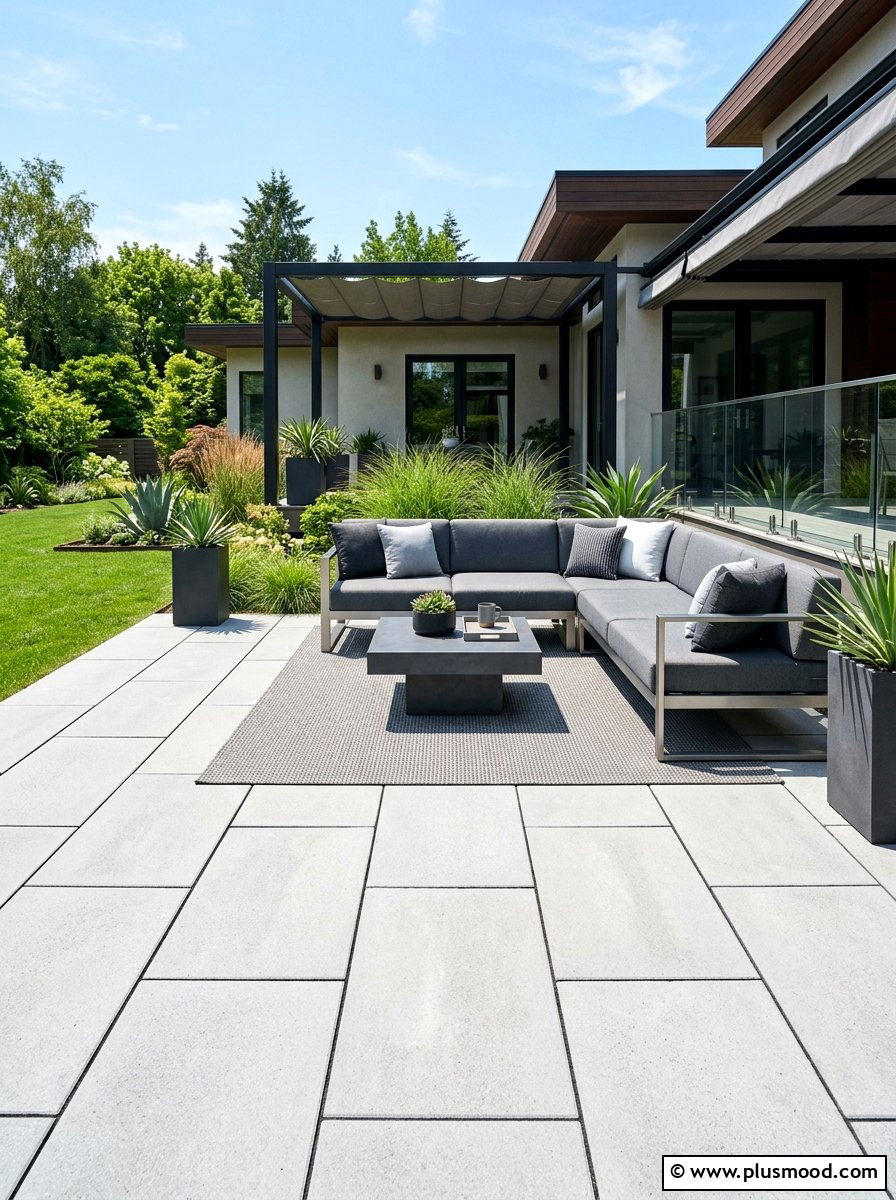Modern Paver Patio - 25 summer landscape makeover ideas
