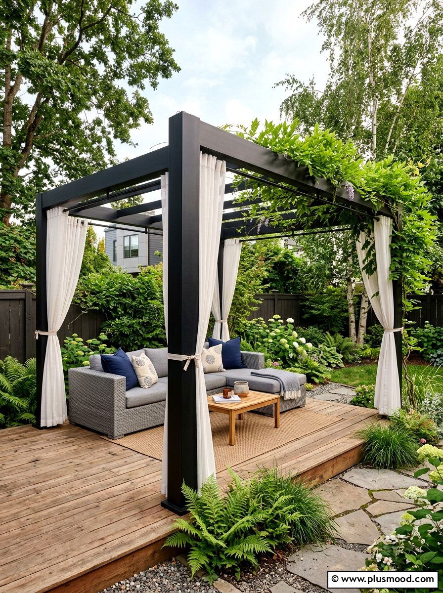 Modern Pergola - 25 small backyard ideas for entertaining