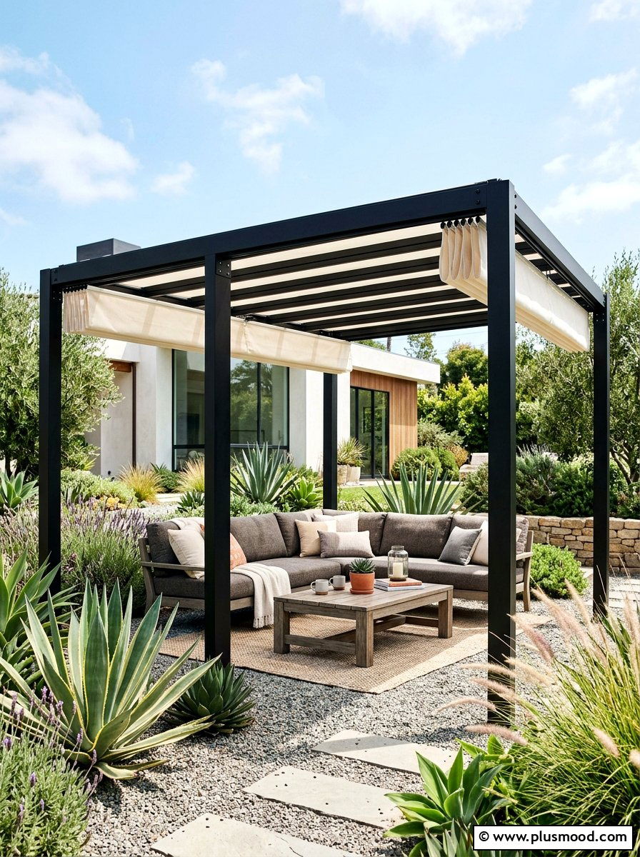 Modern Pergola with Retractable Shade - 25 best summer backyard ideas