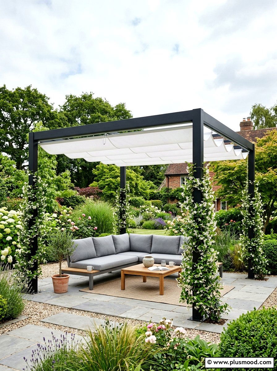 Modern Pergola - 25 small backyard ideas for corner lots
