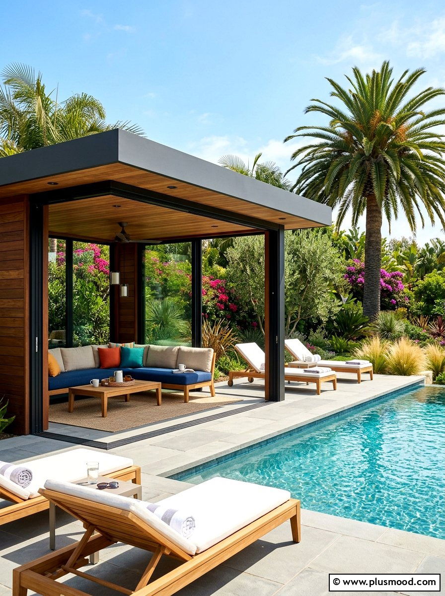 Modern Pool Cabana - 25 summer modern pool backyard ideas