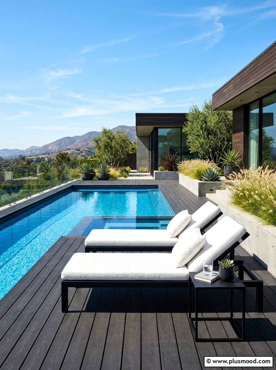 Modern Pool Deck - 25 summer pool lounge area ideas