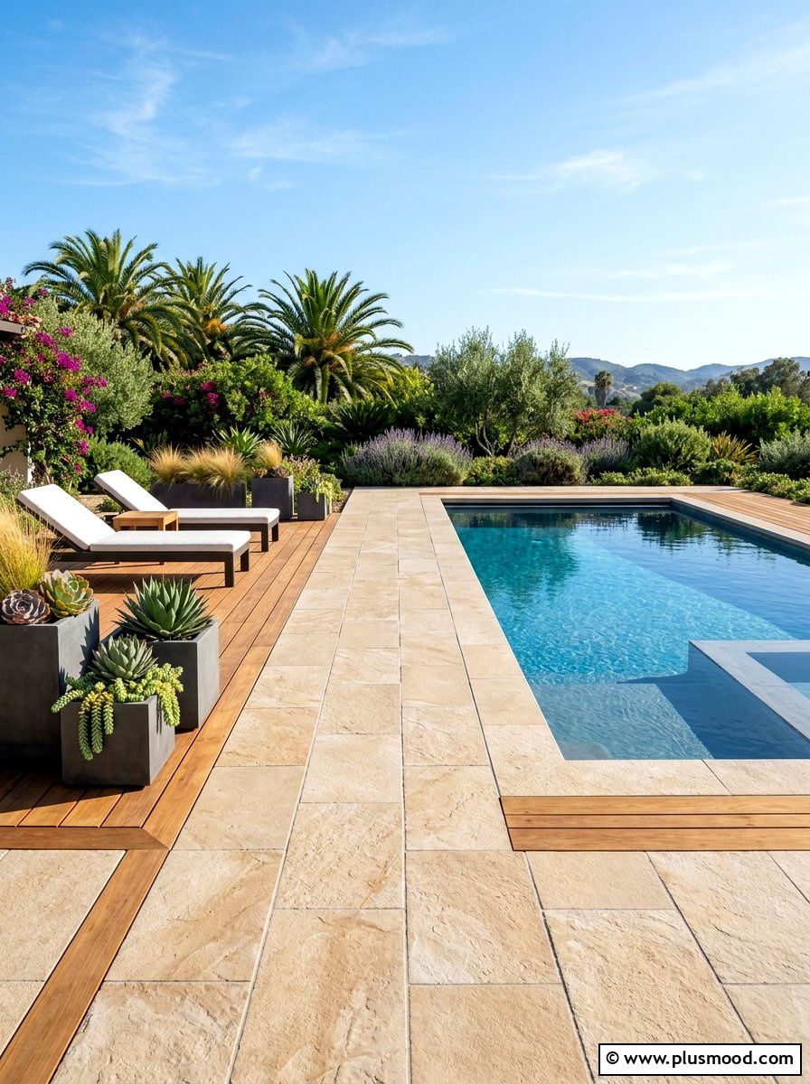 Modern Pool Decking - 25 summer modern pool backyard ideas