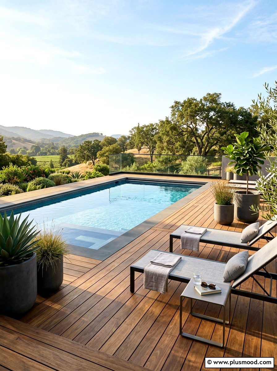 Modern Pool Decking - 25 pool landscaping ideas with plunge pool