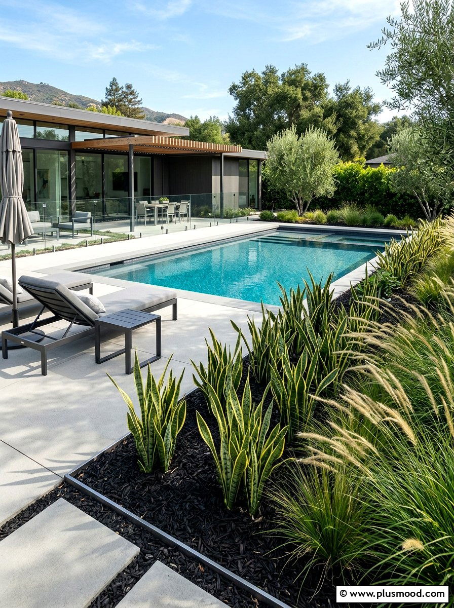 Modern Pool Landscaping Mulch - 25 pool landscaping ideas with mulch beds