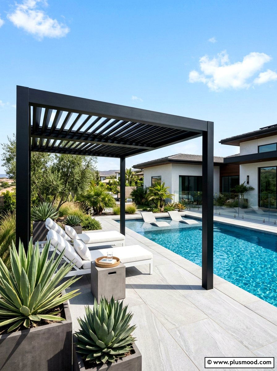 Modern Pool Pergola - 25 pool landscaping ideas with pergola