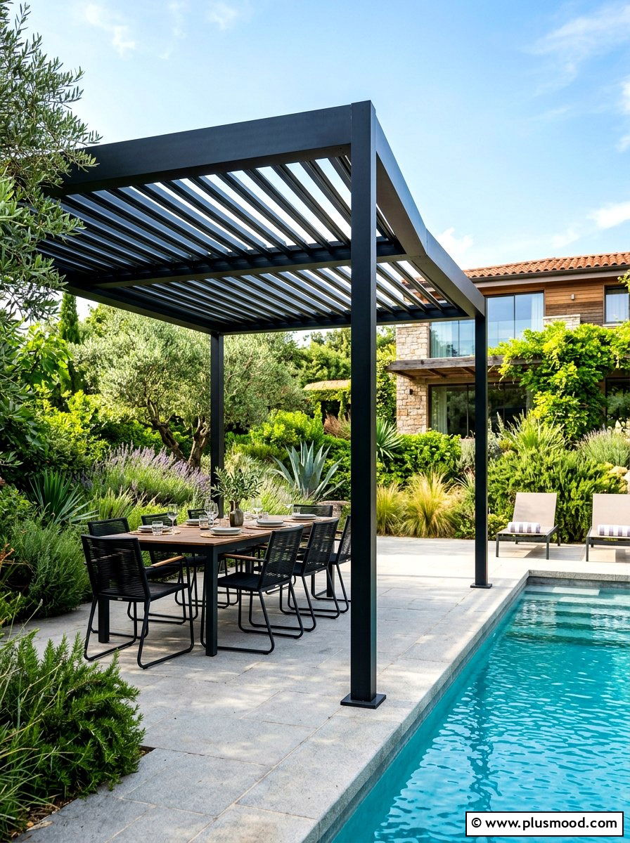 Modern Pool Pergola - 25 summer modern pool backyard ideas