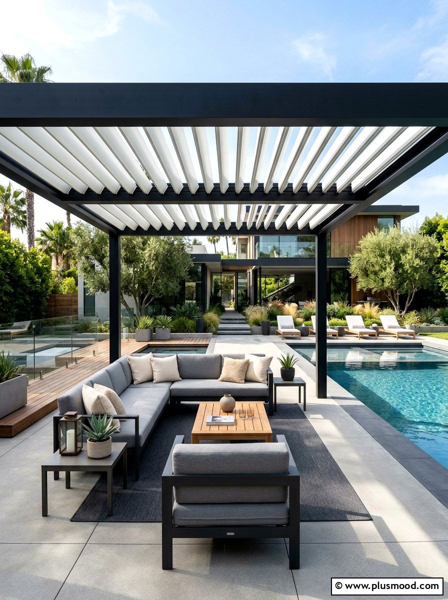 Modern Pool Pergola - 25 pool landscaping ideas for contemporary homes