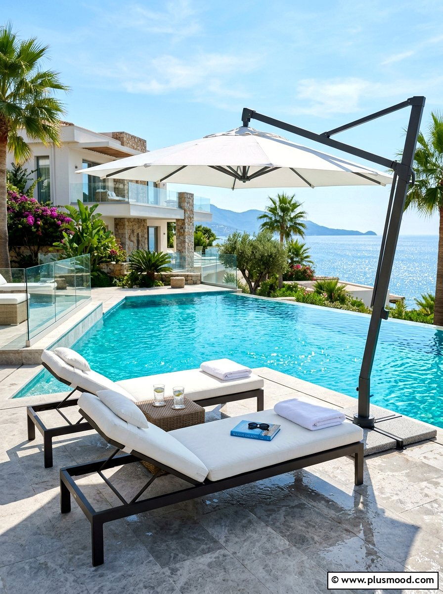 Modern Poolside Sun Lounger - 25 summer relaxed luxury decor ideas