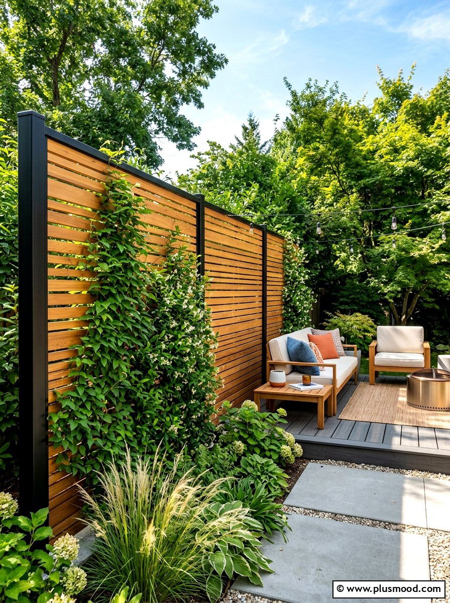 Modern Privacy Screen - 25 summer backyard modern ideas