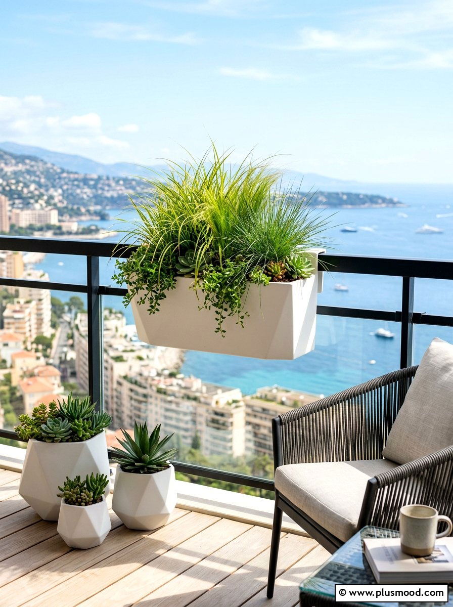 Modern Railing Pot - 25 summer railing planter balcony ideas