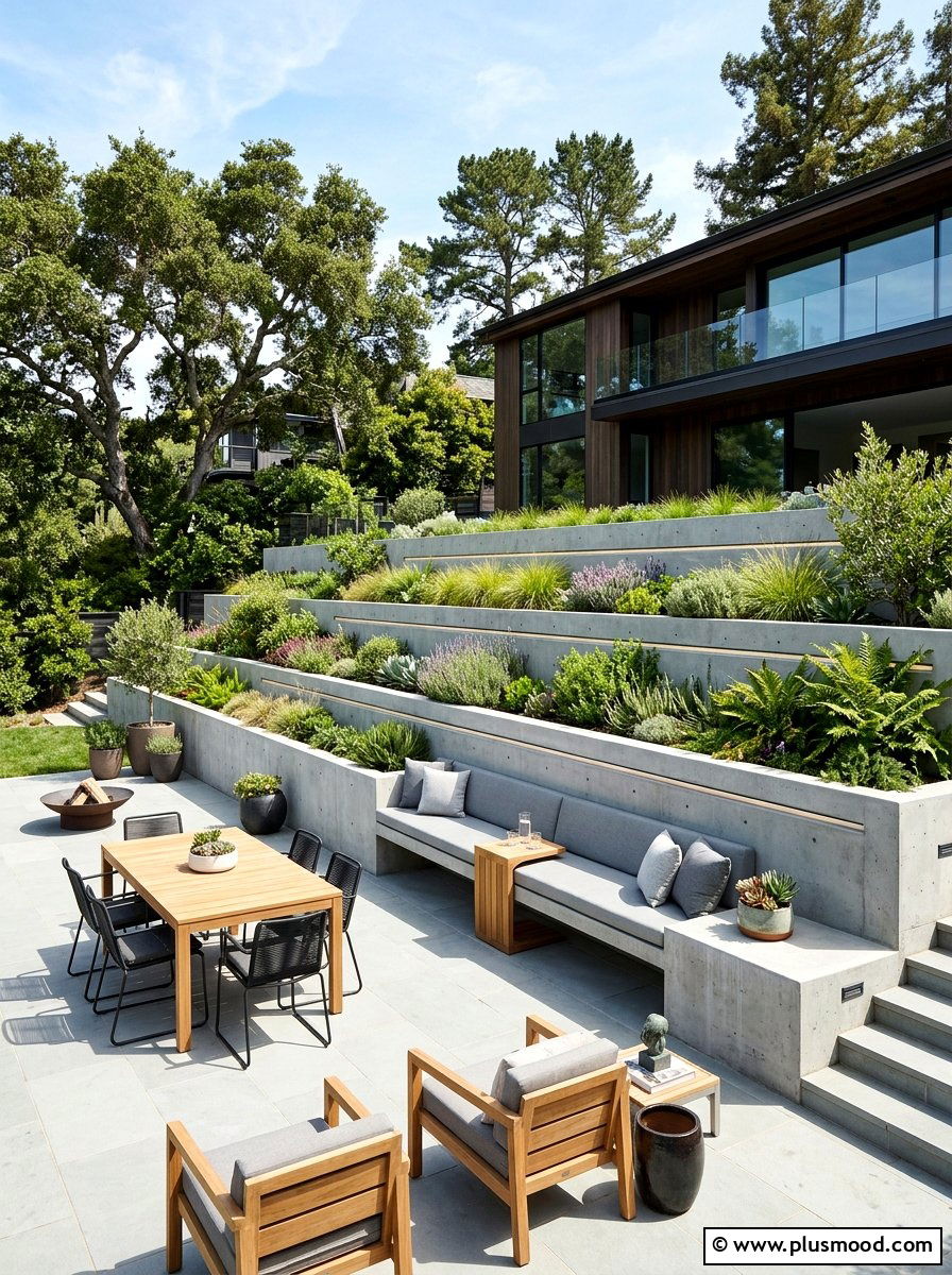 Modern Retaining Wall - 25 small backyard ideas with patio