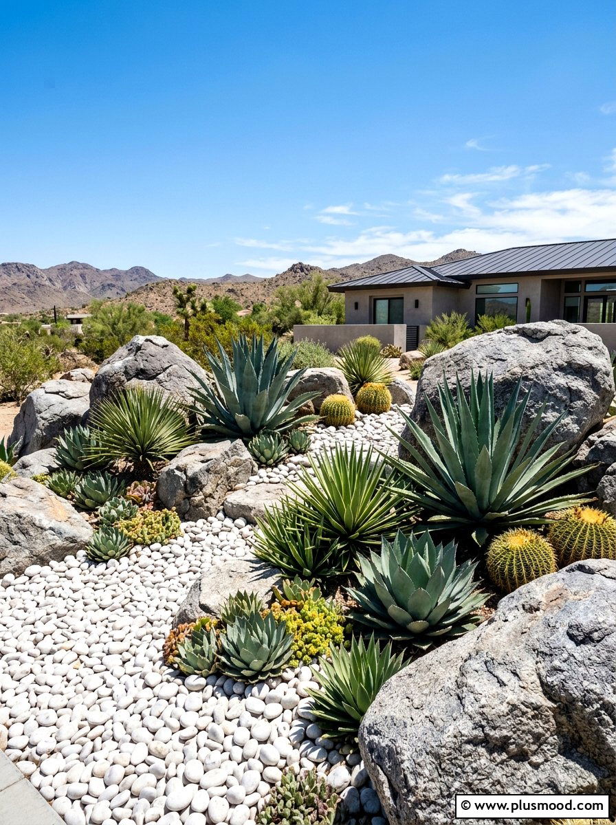 Modern Rock Garden - 25 summer easy landscaping ideas