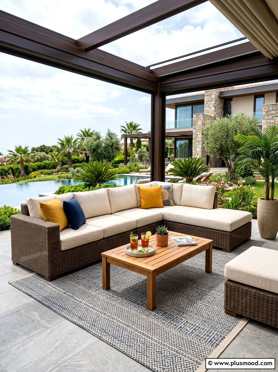 Modern Sectional Sofa - 25 summer balcony patio ideas