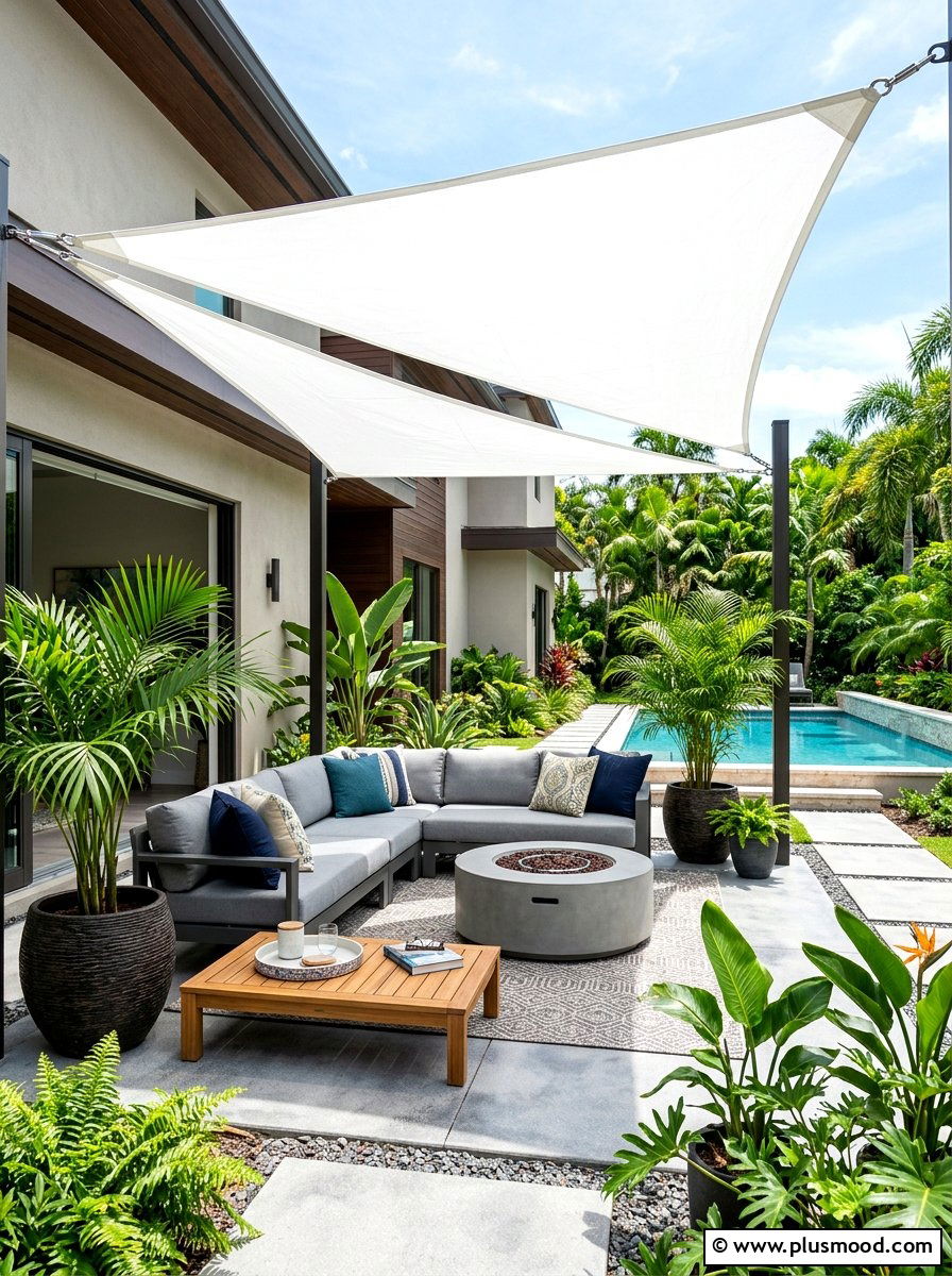 Modern Shade Patio - 25 summer tropical patio ideas