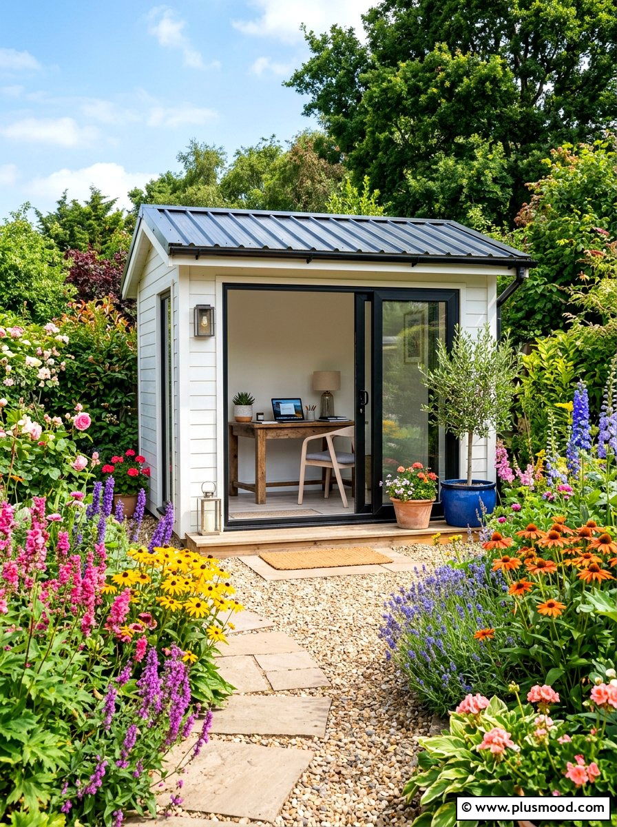 Modern She Shed Office - 25 summer backyard retreat ideas