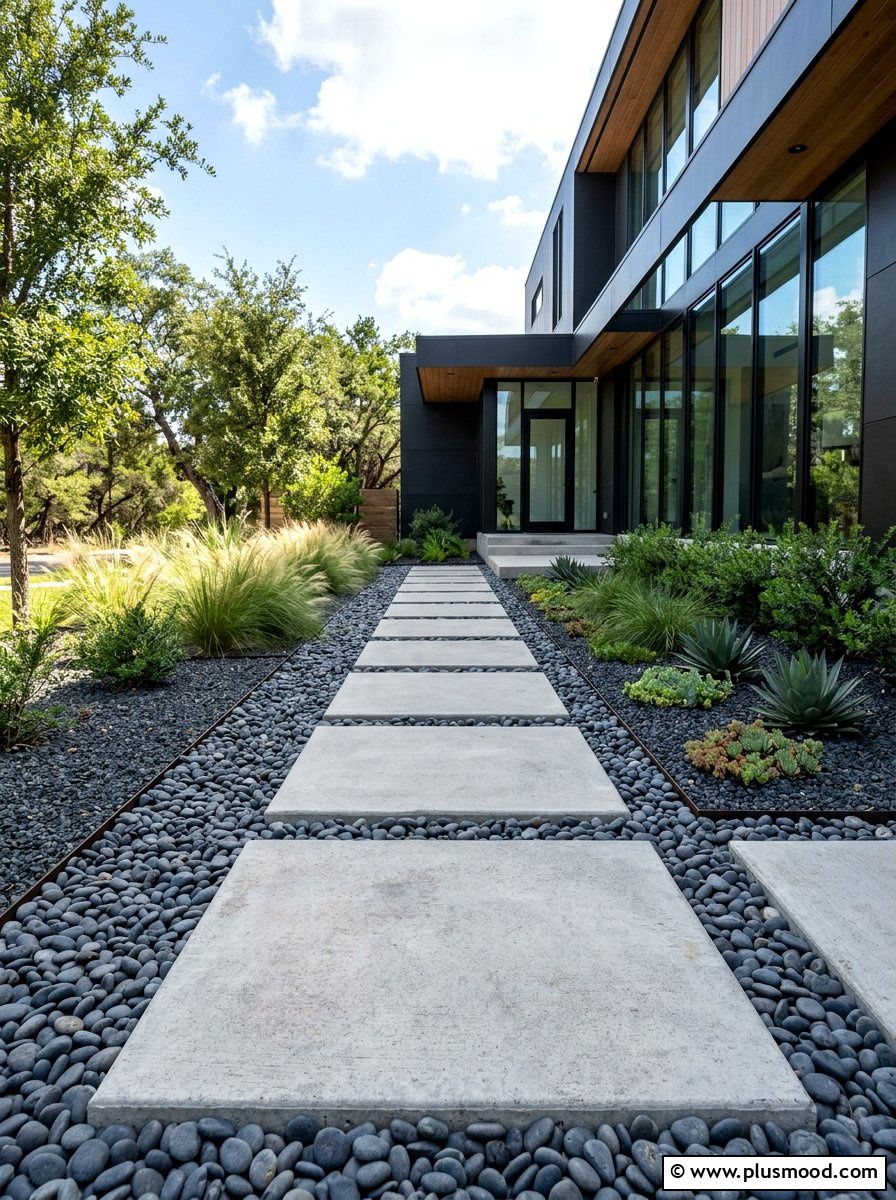 Modern Square Concrete Pavers - 25 small backyard ideas with stepping stones