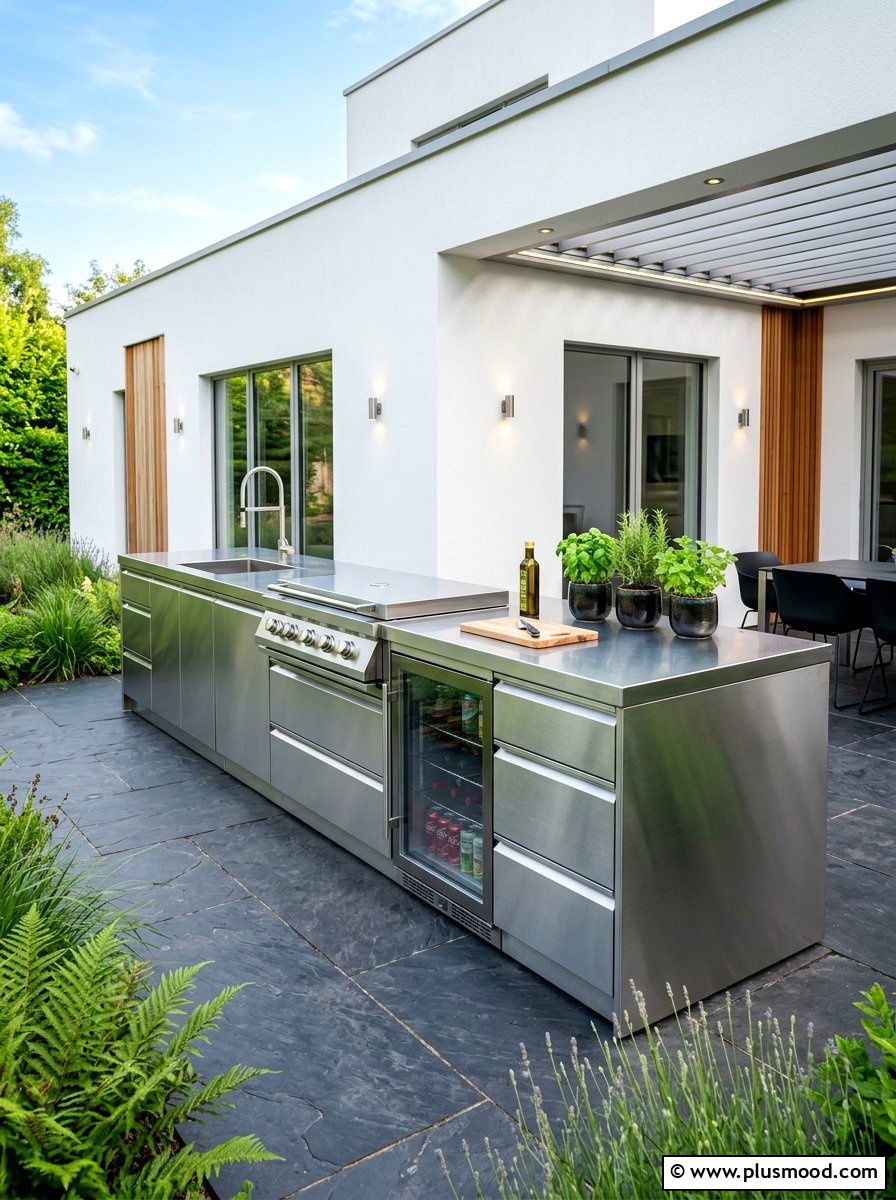 Modern Stainless Steel Kitchen - 25 summer backyard outdoor kitchen ideas