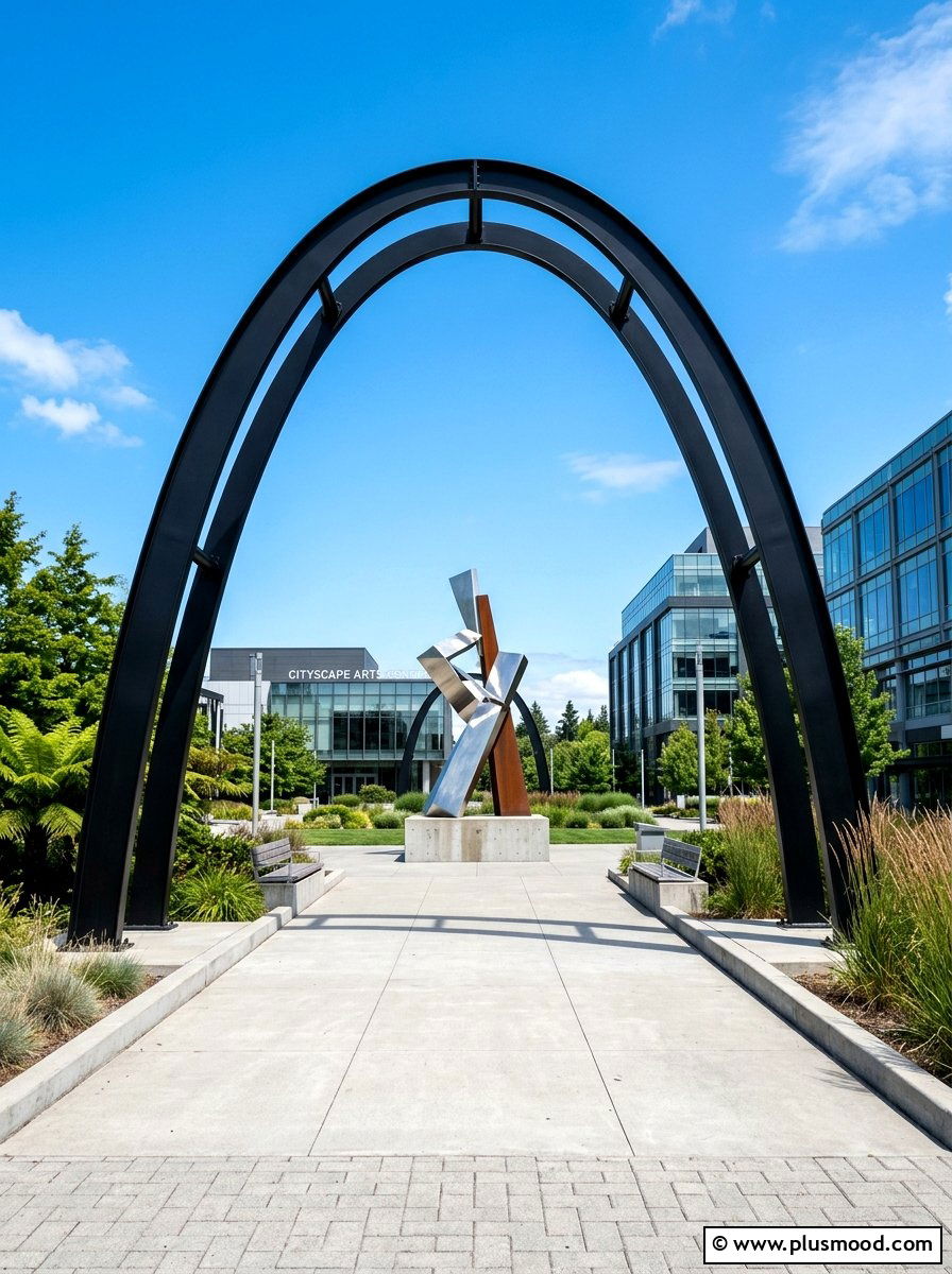 Modern Steel Arch - 25 summer garden arch ideas