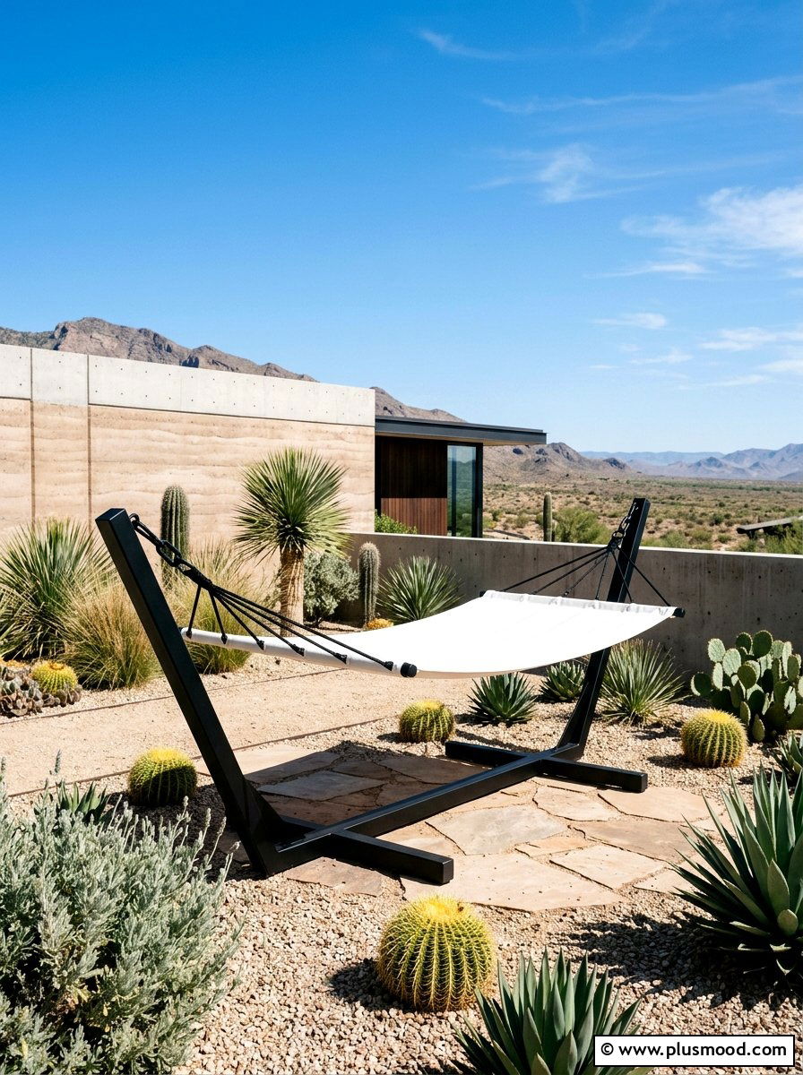 Modern Steel Hammock - 25 summer backyard hammock ideas