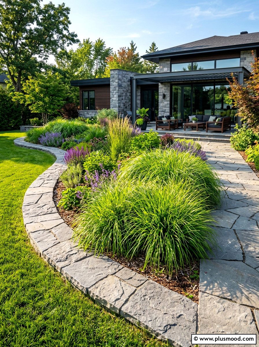 Modern Stone Flower Bed Border - 25 summer flower bed border ideas