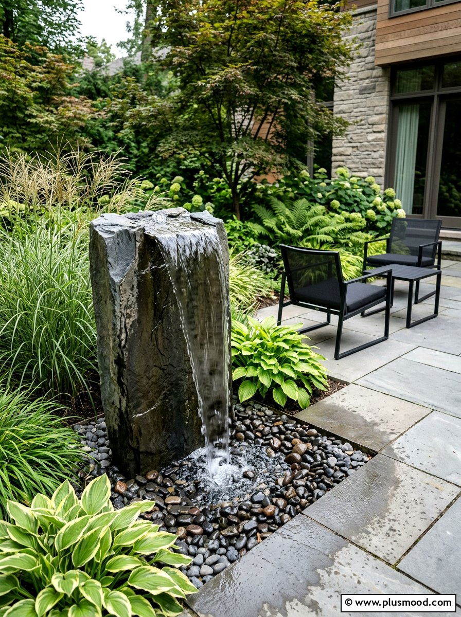 Modern Water Feature - 25 best summer backyard ideas