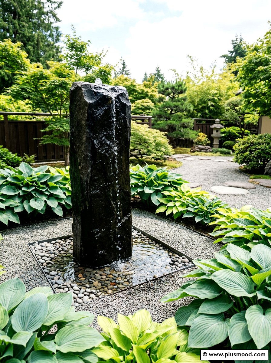 Modern Water Fountain - 25 pool landscaping ideas for zen style