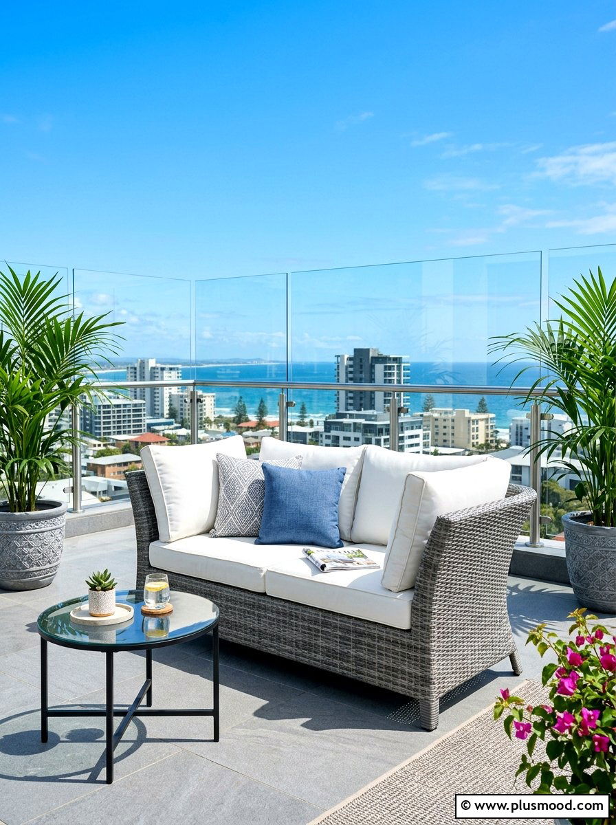 Modern Wicker Loveseat - 25 summer balcony seating ideas