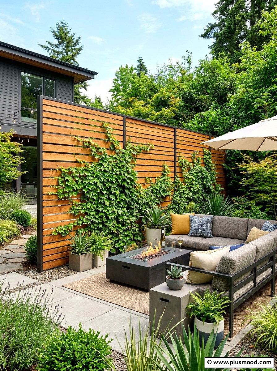 Modern Wood Slat - 25 summer garden trellis ideas