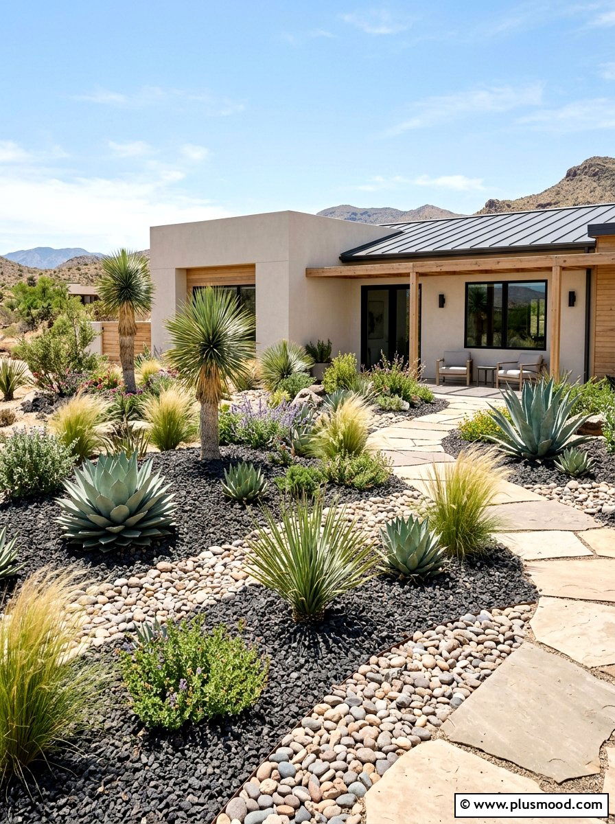 Modern Xeriscape Garden - 25 small backyard ideas for contemporary homes