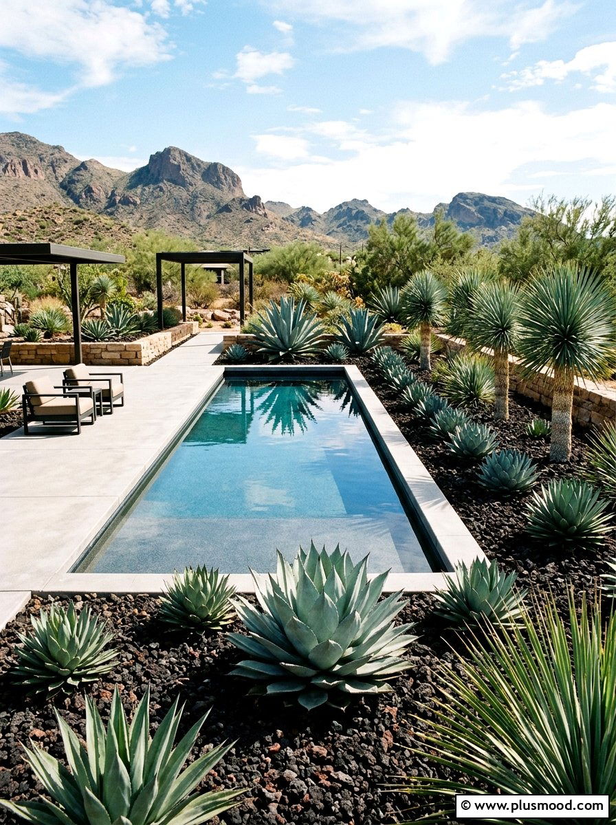 Modern Xeriscape Pool Garden - 25 pool landscaping ideas for contemporary homes