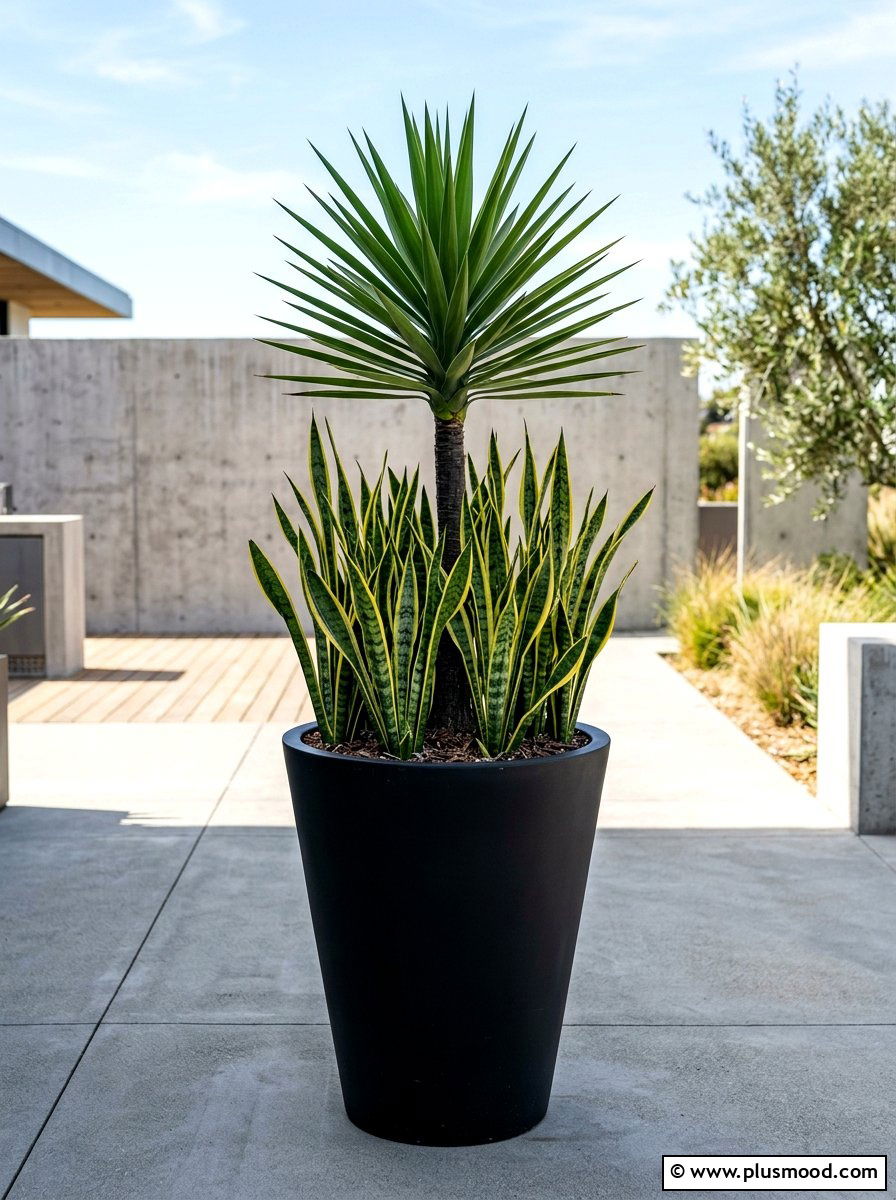 Modern black summer planter - 25 beautiful summer planter ideas