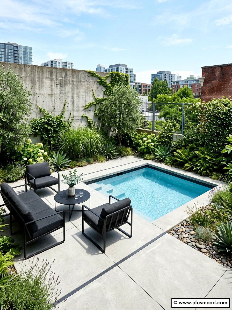 Modern concrete pool patio - 25 pool landscaping ideas for urban backyards