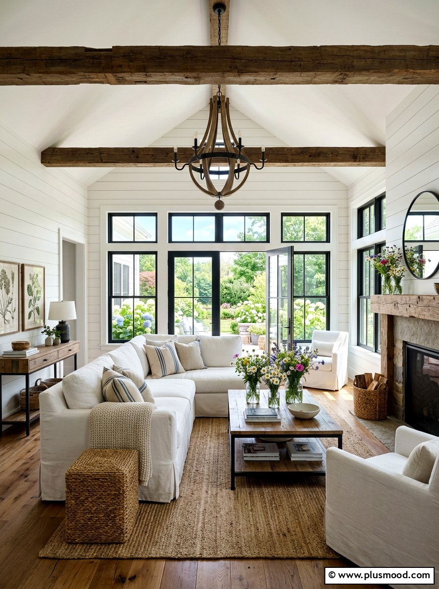 Modern farmhouse summer living room - 25 small summer living room ideas