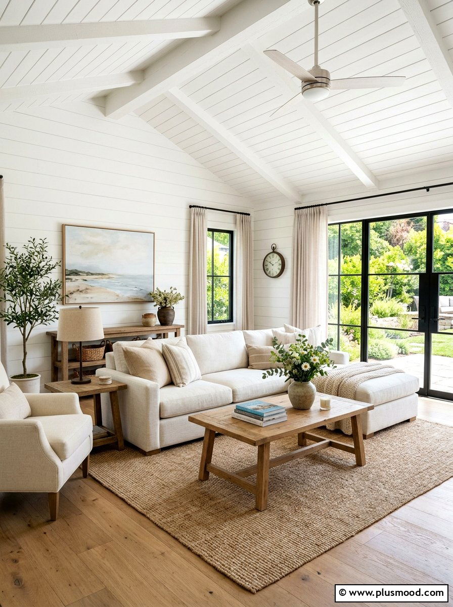 Modern farmhouse summer lounge - 25 summer family room decor ideas