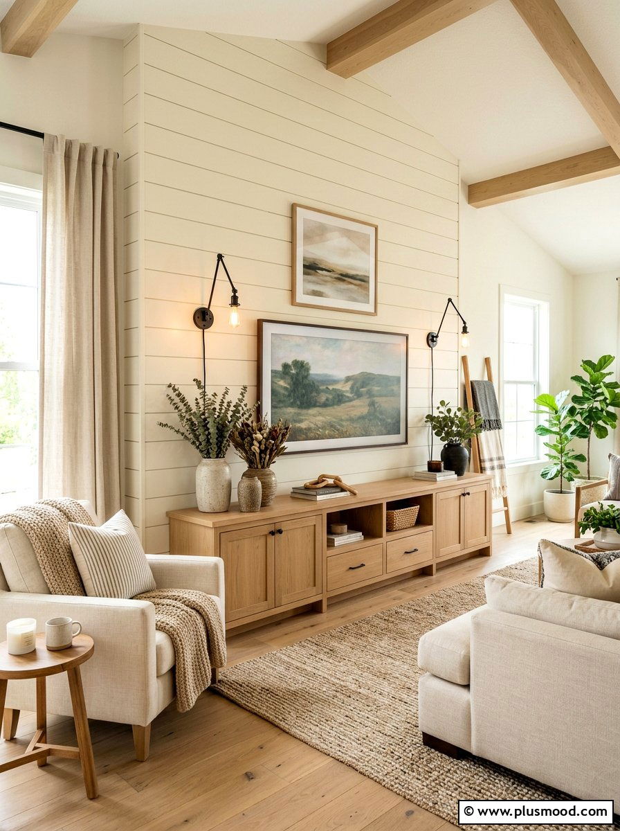 Modern farmhouse tv wall - 25 summer TV wall decor ideas