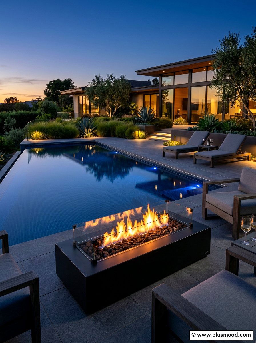 25 Pool Landscaping Ideas With Fire Feature for Cozy Nights