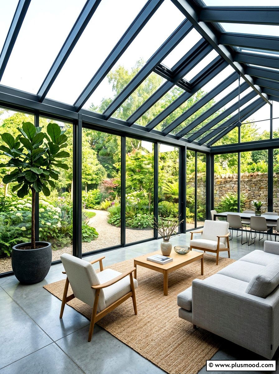 Modern glass conservatory - 25 bright summer decor ideas