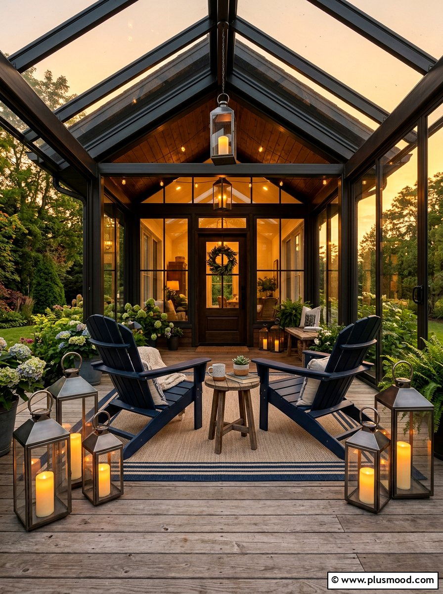 Modern glass lantern porch - 25 summer modern summer decor ideas