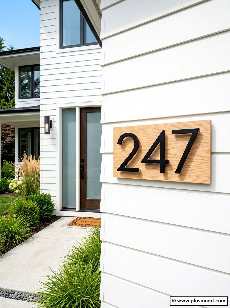 Modern house numbers - 25 summer cheap curb appeal ideas for summer