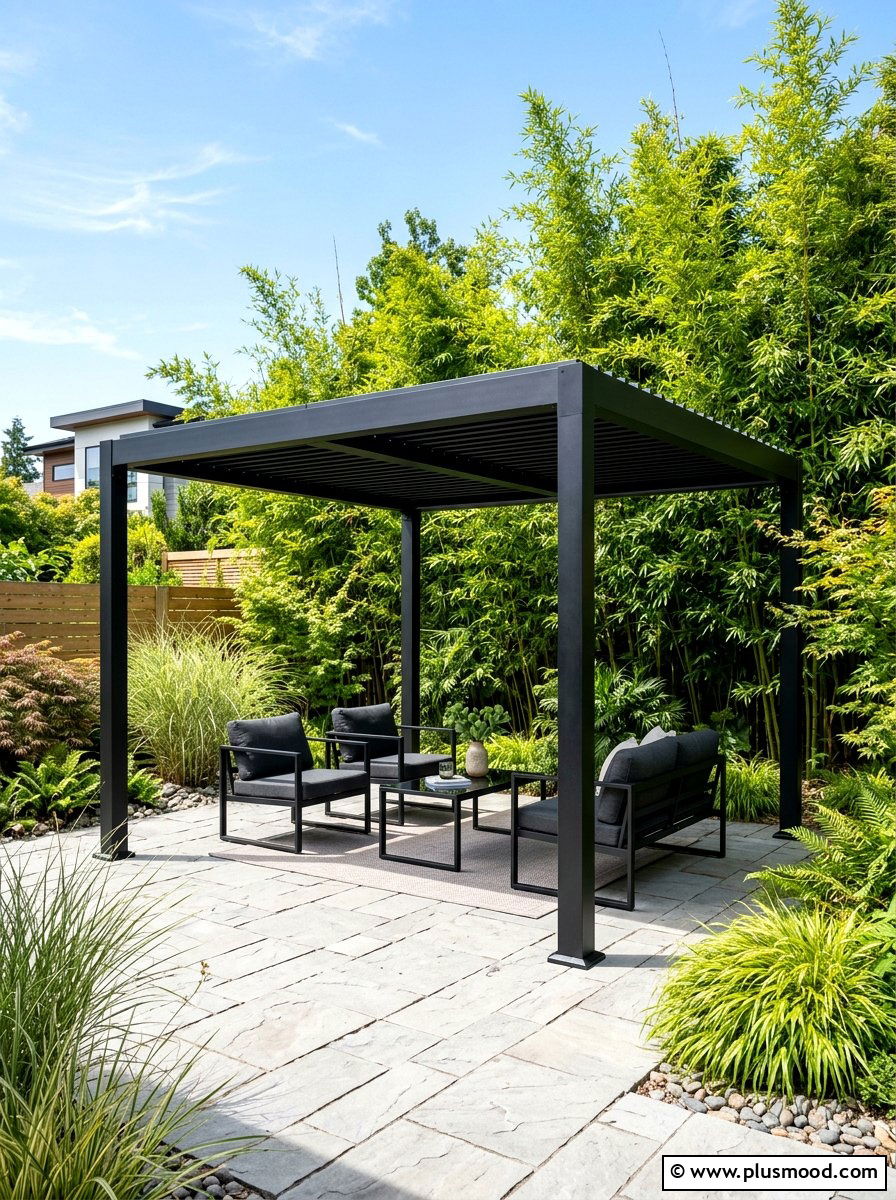 Modern metal gazebo - 25 small backyard ideas with gazebo